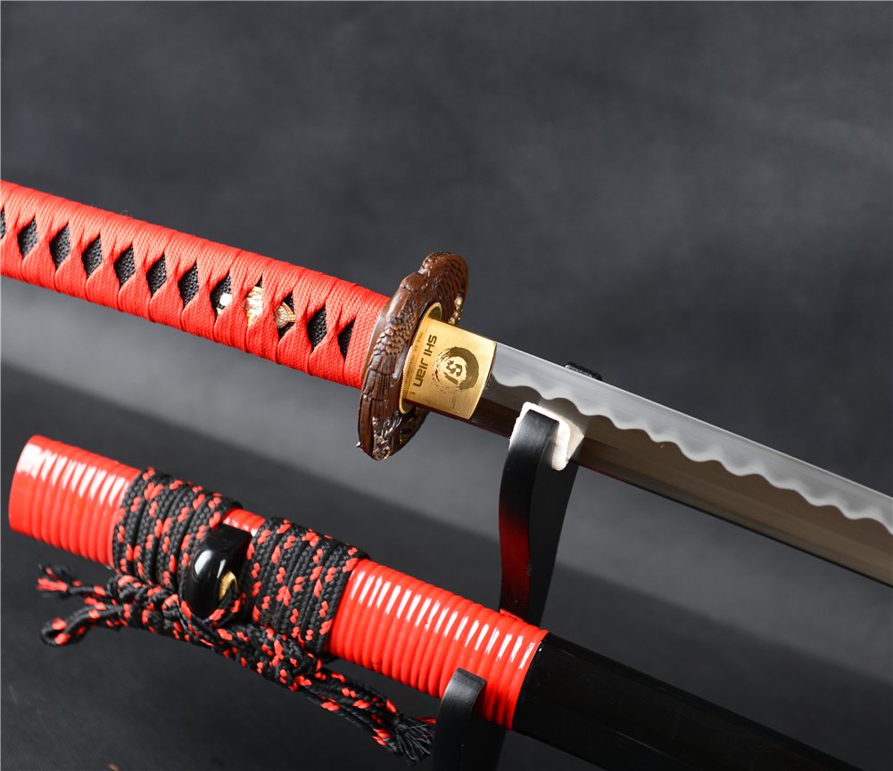 136【未開封】さむらいSAMURAI　刀子 student style 1/7 1060 High Carbon Steel Full Tang Japanese Black Katana